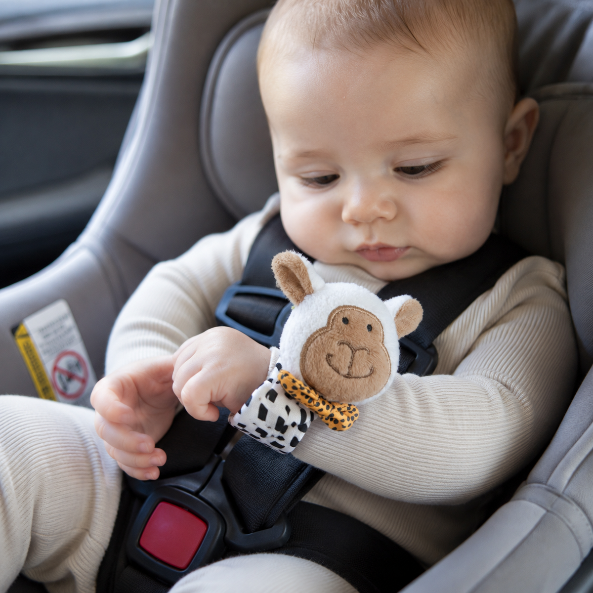 Ziggle Baby plišasta zapestna ropotuljica - ovčka