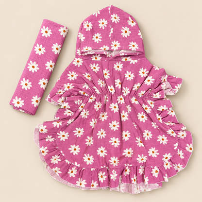 Darilni komplet poncho - pink