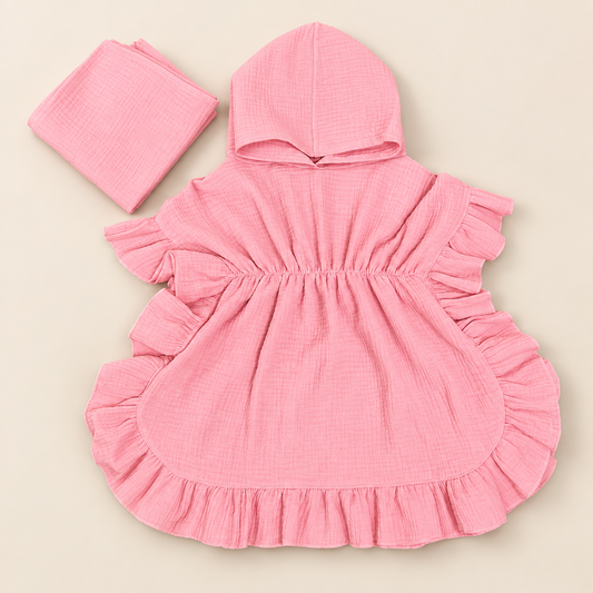 Darilni komplet poncho - roza