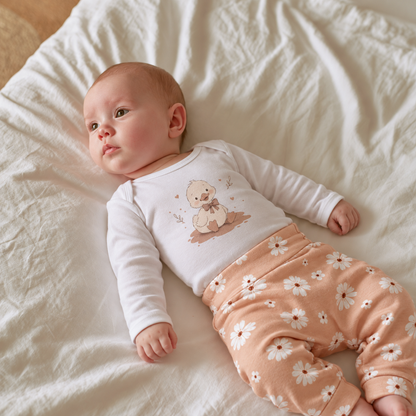 Otroški komplet LUMIÉ – soft pink rožice 