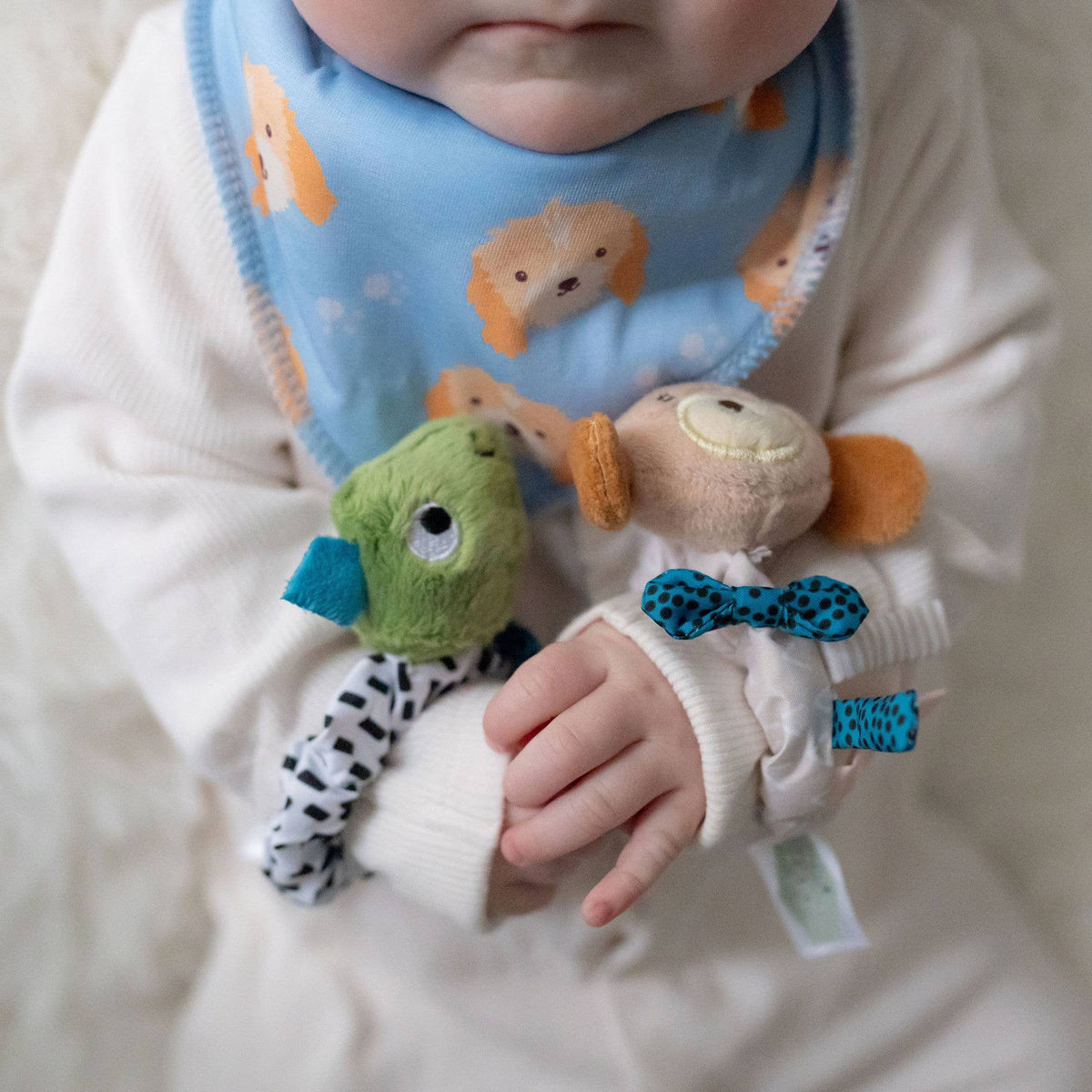 Ziggle Baby plišasta zapestna ropotuljica - kuža