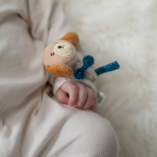 Ziggle Baby plišasta zapestna ropotuljica - kuža